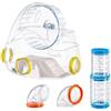 Ferplast Set Tubi Criceto, Accessorio Gabbia per Criceti, Totale 4 pezzi, include Palestra con Ruota per Criceto, Tunnel Criceto con Fori di Aerazione, e Raccordi, KIT GYM, Giochi per Criceti
