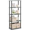 Furinno TURN-N-TUBE Scaffale Portaoggetti, Libreria A 5 Ripiani, Mensola Angolare, Ripiani Aperti Senza Attrezzi, Per Organizzazione E Contenimento, Soggiorno, Garage, Ufficio Domestico, Verde Salvia