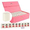dellyy Mahjong Gioco da Tavolo Tessere, 144 Pezzi Gioco Tessere Mahjong Adulti, Con una Custodia, per il Viaggio e il Campeggio