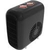 Cecotec Termoventilatore Ceramico da Tavolo ReadyWarm 600 Lagoon Black. 2000W, 3 Modalità, 2 Livelli Calore, Termostato, Silenzioso 30dB, Tripla Sicurezza, VerticalDesign, Copertura 15m², Elegante