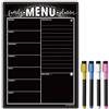 The Magnet Shop agenda settimanale per menu familiare formato A4 cancellabile a secco lavagna nera e lista della spesa per casa cucina frigorifero con 8 pennarelli a gesso liquido (lavagna nera A4)