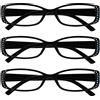 OPULIZE Nero Stile Diamonte Lettori Valore 3 Pacco Stile Designer Donna Signora Uvr3093Bk +3,00-88 Gr