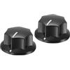 QUARKZMAN Manopole per Potenziometro in Bakelite 33x17mm, Tappo per Controllo del Volume per Chitarra Basso, Foro da 6mm con 2 Pezzi di Vite di Fissaggio, Nero, Set da 2 Pezzi