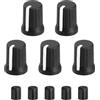 QUARKZMAN 5Pz Manopole Per Potenziometro Asse A D Sostituzione Gomma Manopola Controllo Potenziometro Sostituzione Coperchio Asta Spinta Per DJ Controller Mixer Console Encoder (Nero Bianco)