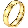 Zakk Anello da donna e uomo in titanio lucido, sottile Anello di fidanzamento a fascia impilabile 2mm 4mm 6mm (Oro 6mm,71 (22.6))