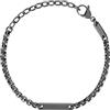 Breil, Collezione Ted Ext, Bracciale Uomo in Acciaio Inox Lucido, Catena con Maglie e Elemento Centrale Rettangolare, Chiusura Regolabile, Lunghezza fino a 22 cm, Idea Regalo Uomo