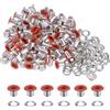 QUARKZMAN 100pz Kit Occhielli in Metallo 1/6 (4mm) ID Occhiello per Teloni Piccolo Rondelle Autoportante con Foro Rondelle per Scarpe Cuoio Perline Nuclei Tela Etichette, Arancia