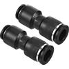 PATIKIL 2pz 10mm a 8mm Riduzione Connessione a Pressione Aria Tubo Nero | Raccordo, Dritto Unione Riduttore Pneumatico Rapido Collega Raccordi