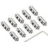 PATIKIL 10pz Filo Corda Clip Set 14x7mm 3mm Foro Acciaio per Cavo Argento | con M4x0.7 Viti Esagonali Chiave, Doppi Fori Lucchetto Cavo Morsetti Clip, Fai-da-Te
