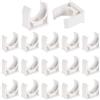 QUARKZMAN 18Pezzi Morsetti per Tubi d'Acqua 20mm di Diametro Esterno Bianco | in PVC, Fibbie a Forma di U, Supporto per Tubi di Irrigazione, per Vassoi TV Tubi Tubi Tubi