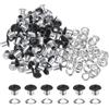 QUARKZMAN 100pz Kit Occhielli in Metallo 1/6 (4mm) ID Occhiello per Teloni Piccolo Rondelle Autoportante con Foro Rondelle per Scarpe Cuoio Perline Nuclei Tela Etichette, Nero Opaco