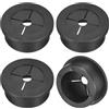 QUARKZMAN 4pz Passacavo per Scrivania, 1-1/8 Pollici (28mm) Passacavo in Gomma Flessibile Copertura Foro Filo per Organizzatore Cavi Scrivania Computer, Nero