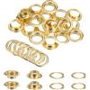 QUARKZMAN 20Set Occhielli per Teloni con Rondelle 14mm Occhiello Strumento Metallici color Rame per Tende in Tessuti Cinture in Pelle Scarpe Borse DIY, Oro (Perforatrice Non Inclusa)