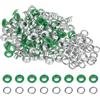 QUARKZMAN 100 Set Kit Occhielli in Metallo 5mm 3/16 Occhiello per Teloni Piccolo con Foro Rondelle per Scrapbooking Scarpe Abbigliamento Pelle Tela, Verde