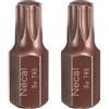 QUARKZMAN 2 Pezzi T45 Torx Punta Cacciavite 10mm Codolo Esagonale 30mm Lunghezza Acciaio S2 Sicurezza Anti-Manomissione Testa A 6 Punte Cacciavite Esagonale