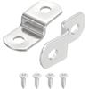 QUARKZMAN 10 Pz 1/4 Clip per Tela Spostata, Clip per Cornici per Specchi a Z Clip per Montaggio di Dipinti su Tela con 2 Fori di Montaggio con Viti, Argento