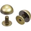 QUARKZMAN Rivetti a Vite, 6 Sets Rivette a Punta Rotonda 10x5mm Rivetti per Cuoio in Pelle Vite di Rilegatura per Borse in Pelle Fai-Da-Te per Borse Cinture Artigianato Pelle, Tono Bronzo