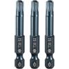 QUARKZMAN 3pz Punte Cacciavite Torx T30 1/4 Esagonale 50mm Lunghezza Acciaio S2 Magnetica 6 Punti Punte Cacciavite Industriale di Sicurezza a Stella con Foro Testa Torx