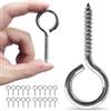 YAIRMIS M5, 20 viti in acciaio inox 304, occhio autofilettante, vite da 2,56 pollici, supporto da 200 lb, bullone con occhiello per fissare cavi di legno, filo, interno ed esterno