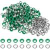 QUARKZMAN 200 Set Kit Occhielli in Metallo 6mm 1/4 Occhiello per Teloni Piccolo con Foro Rondelle per Scrapbooking Scarpe Abbigliamento Pelle Tela, Verde