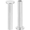 QUARKZMAN 50pz Rivetti Semitubolari, 4mm x 25mm Rivetti Semi-Tubolari Testa Piatta Tonda Alluminio Rivetti con Perno Metallo per Riparazioni Domestiche Industriali, Argento