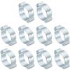 PATIKIL 10pz 14-17mm Set Fascette Stringitubo Doppio Orecchio, Fascette Metalliche Morsetti Tubi Acciaio Zincato per Collegamenti Raccordi Tubi Gas Auto, Tono Argento