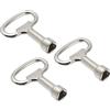 PATIKIL 12.5x7mm Triangolo Presa pinze Chiave, 3pz Elettrico Armadietto Gas Acqua Metri Chiave per Ascensore Sollevatore Porta Triangolo Pannello Blocco, Argento