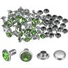 QUARKZMAN 100pz Rivetti in Cristallo da 6mm, Rivetti Strass Rapid Stud per Abbigliamento, Lavorazione Pelle, Arti Tessili, Decorazione Artigianato in Pelle Fai da Te, Verde