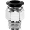 QUARKZMAN Connettore Rapido Dritto Maschio a Filettatura 10mm Tube OD x 1/4 NPT Filettatura Maschio Raccordo Rapido Raccordi Aria Compressa per lista Aria Industriale PC10-N02, Nero