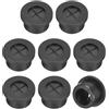 QUARKZMAN 8pz Passacavo per Scrivania, 5/8 Pollici (16mm) Passacavo in Gomma Flessibile Copertura Foro Filo per Organizzatore Cavi Scrivania Computer, Nero
