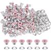 QUARKZMAN 100pz Kit Occhielli in Metallo 1/6 (4mm) ID Occhiello per Teloni Piccolo Rondelle Autoportante con Foro Rondelle per Scarpe Cuoio Perline Nuclei Tela Etichette, Rosa