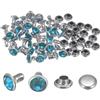 QUARKZMAN 100pz Rivetti in Cristallo da 6mm, Rivetti Strass Rapid Stud per Abbigliamento, Lavorazione Pelle, Arti Tessili, Decorazione Artigianato in Pelle Fai da Te, Blu