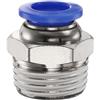 QUARKZMAN Connettore Rapido Dritto Maschio a Filettatura 10mm Tube OD x 1/2 NPT Filettatura Maschio Raccordo Rapido Raccordi Aria Compressa per lista Aria Industriale PC10-N04, Blu