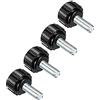 CoCud Zigrinato blockggio Manopole, M5 x 15mm Maschio Filetto 16mm Testa, Stazione Servizio Plastica Pollice Vite Impugnatura Bullone Manopole Nero - (per Tornio Macchinari), 4-pz
