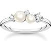 THOMAS SABO Anello in argento Sterling 925 con pietre bianche, 48, Argento sterling, Zirconia cubica