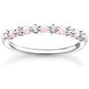 Thomas Sabo Anello da donna rosa e bianco con pietre in argento Sterling 925 TR2343-166-7, 20, Metallo, Pietre Multicolore