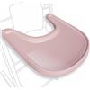 Babarta Tavolo per seggiolone compatibile con sedia Stokke Tripp Trapp con potente superficie di aspirazione liscia, design ergonomico curvo, rosa antico lucido, senza BPA, facile da montare