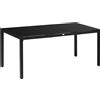 Outsunny Tavolo da Giardino Rettangolare per 8 Persone in Alluminio e Vetro Temperato, 180x80x72cm, Nero