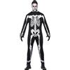 SMIFFYS Costume Body Scheletro, Nero, con Cappuccio e Guanti Halloween