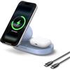 UGREEN Zapix Caricatore Wireless iPhone Magsafe Qi2 15W Certificato Compatibile con iPhone 17 16 15 14 13 12 Pro Max Plus Air AirPods, 2 in 1 Base di Ricarica Rapida Magnetica (Blu)