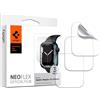 Spigen NeoFlex Pellicola compatibile con Apple Watch SE 3/2/1(44mm), Apple Watch 9/8/7(45mm), 6/5/4(44mm), 3 Pezzi, TPU, Applicazione Bagnata, Alta Reattività