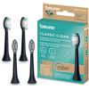 Beurer SC Classic Clean testine per spazzolino elettrico, 4 testine di ricambio per SC 30, 50 & Philips Sonicare spazzolini sonici, setole indicatrici a forma di W, durezza media