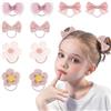 ELNX 10 Pz Elastici per Capelli Carini | Elastici con Fiocco | Fermacoda con Fiore Elastici Piccoli per Bambine Neonate (Rosa)
