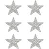 PATIKIL Stelle Termoadesive, 6pz Stelle Adesive Argento con Strass Glitter e Cristalli Patch di Stoffa per Artigianato Fai da Te Riparazione Abbigliamento Jeans, Argento Bianco 6cm