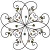 Lechesis KUWIVO Decorazione artistica da parete in metallo a forma di fiore e foglia, fatta a mano, grande, rustica, in ferro battuto, da appendere alla parete, 61 x 61 cm