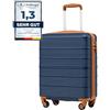 COOLIFE Ryanair Valigia Bagaglio a mano,Valigie,Trolley,Valigia da cabina 55×35×20,Chiusura a combinazione laterale con TSA (Bianco/Marrone, 55×35×20) (Blu/Marrone, 55×40×20)