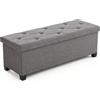 Sweetcrispy Panca con vano portaoggetti, panca con gambe, 110 x 38 x 38 cm, pieghevole, contenitore con coperchio, portata fino a 300 kg, per soggiorno, camera da letto, corridoio, grigio scuro