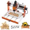 VEVOR Macchina per Incisione CNC a 3 Assi, Fresatrice con Mandrino da 500 W, Area di Lavoro 30 x 18 x 8 cm, Controller Offline, Finecorsa, Arresto di Emergenza, per Taglio e Intaglio di Plastica Legno
