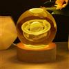 Vicloon 3D Saturno Sfera di Cristallo, Luce Notturna per Bambini a Forma di Sfera in Vetro, lampada da notte con base in legno, Decorazione in Cristallo Regali per bambini Bianco Caldo