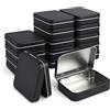 Forever bene Scatola Latta Rettangolare con Coperchio a Cerniera, 9,5 x 6 x 2,2 cm, Scatolina in Metallo Nera Vuota, Contenitore Latta per Organizzazione, Fai da Te, Viti e Minuteria